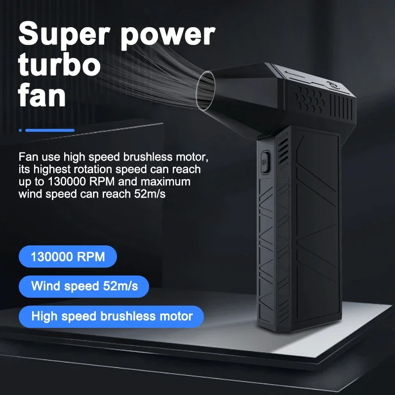 130000RPM Mini Turbo Jet Fan Electric Air Duster with 3 Gear Adjustable Wind Speed 52m/s Dust Cleaner Gun Cleaning Blower Tool 2