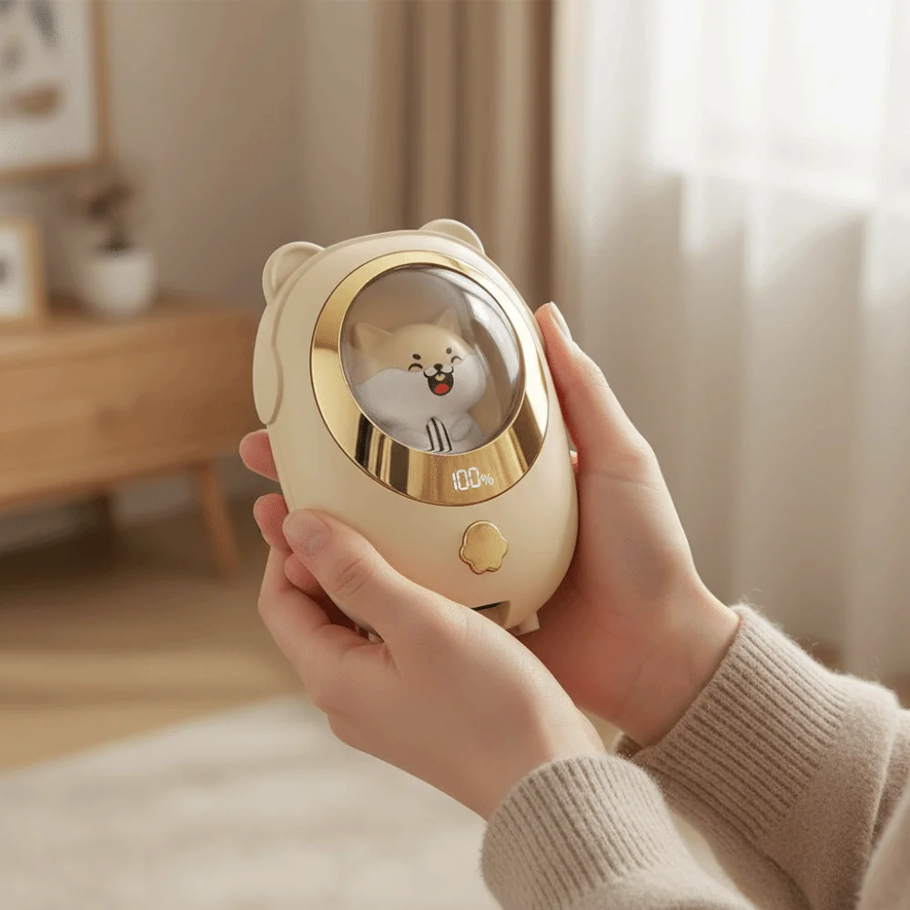 Creative Adjustable Temperature Hand Warmer Rechargeable Cartoon USB Charging Warmer Plastic Mini Electric Warmer Winter