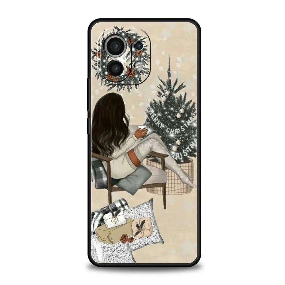 Festive Girls Art Coffee Phone Case - Christmas Edition