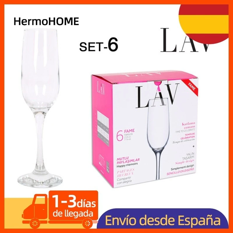 Set 6 Copas Champagne 215cc Fame High Juego Copas De Vasos Taza Cristal Cerveza Champangne Wine Cup Caliz| | - AliExpress
