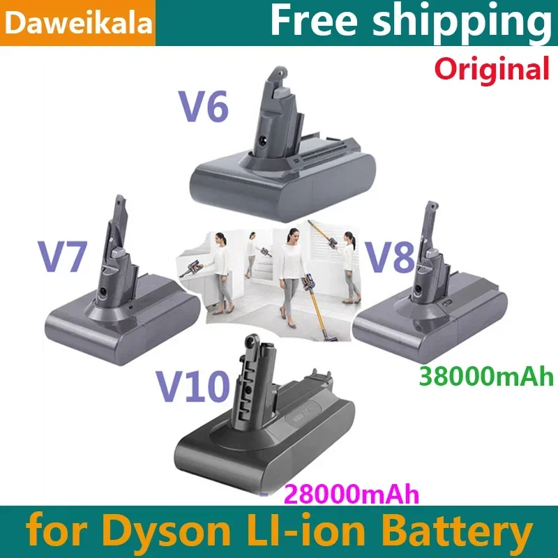 

New2023 21.6V 28000mAh Li-ion Battery for Dyson V6/V7/V8/V10 DC62 DC74 SV09 SV07 SV03 965874-02 Vacuum Cleaner Battery L30 18650