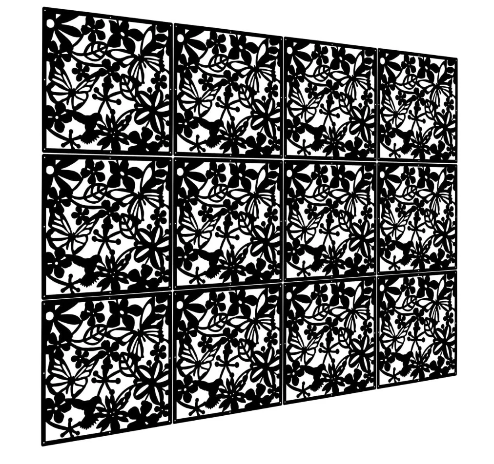 DIY Hanging Room Divider Made of Environmentally PVC, 12 PCS Partitions Panels Screen for Decorating Bedding, Dining, Study and