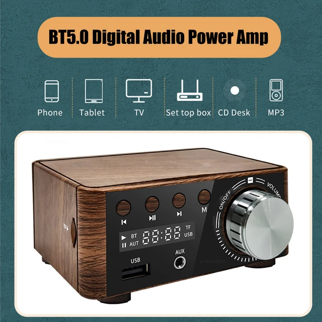 50Wx2 Sound Amplifier With Digital Display CS8673E HiFi Mini Power  Amplifier Bluetooth 5.0 Audio Amp AUX TF Home Theater - AliExpress