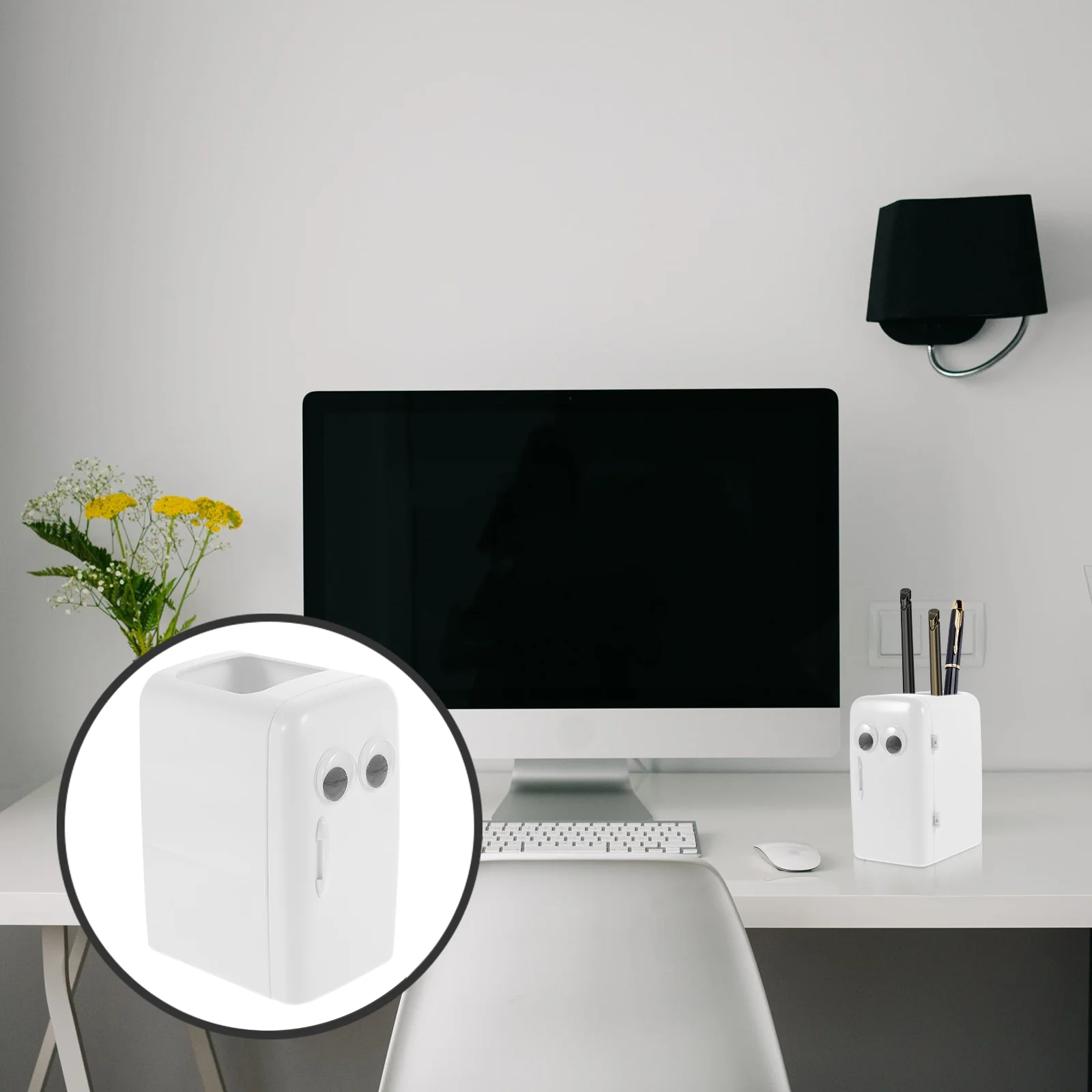 

Fridge Shaped Cup Pencil Dispenser Cute Pen Holder Desktop Makeup Brush Holder