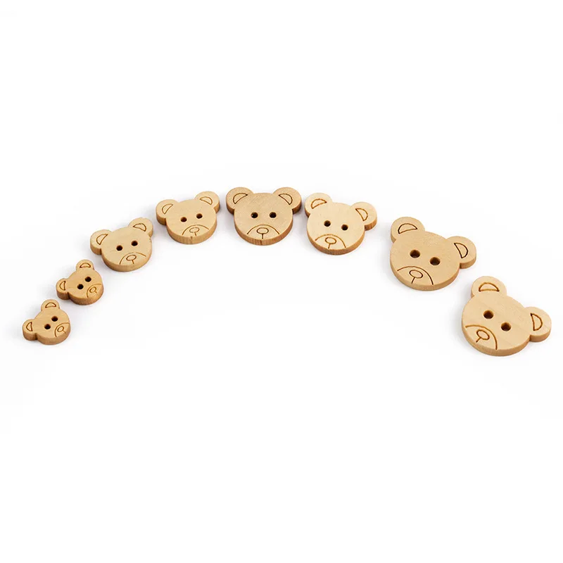 나무 곰 단추 바느질 단추 사랑스러운 수제 선물 장 미니 나무 단추 DIY 디자인 의류 스크랩북킹용