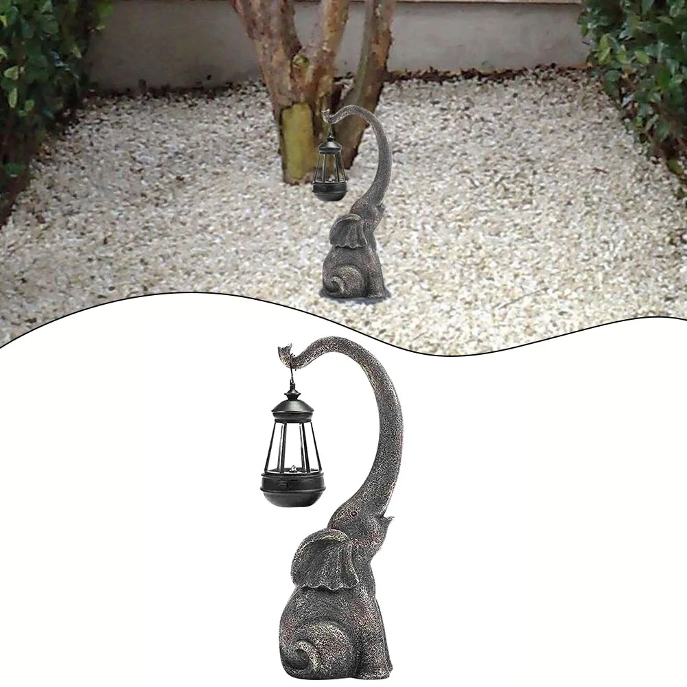 

Garden Decorations Supplies Elephant Statues With Waterproof LED Solar Lights Home Garden Yard Resin Craft Decorative Ornament