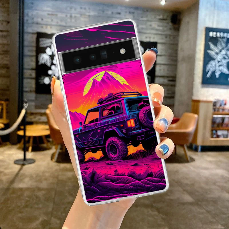 Synth wave Retro Handy hülle Abdeckung für Google Pixel 8 7 6 5 4 4xl stoß festes Silikon 7a 6a 5a 4a 3a 3axlpro 5g transparente Hülle – Detail 7
