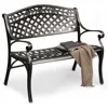 2-Person Patio Garden Benches for Outdoors, Metal Frame Patio Bench for Porch Backyard,39.4’’ Cast Aluminum Outdoor Bench 3