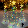 1 Pcs Outdoor Waterproof Solar Led Christmas Tree Decoration Solar Powered String Lights New Year Ornament Garden Decoration