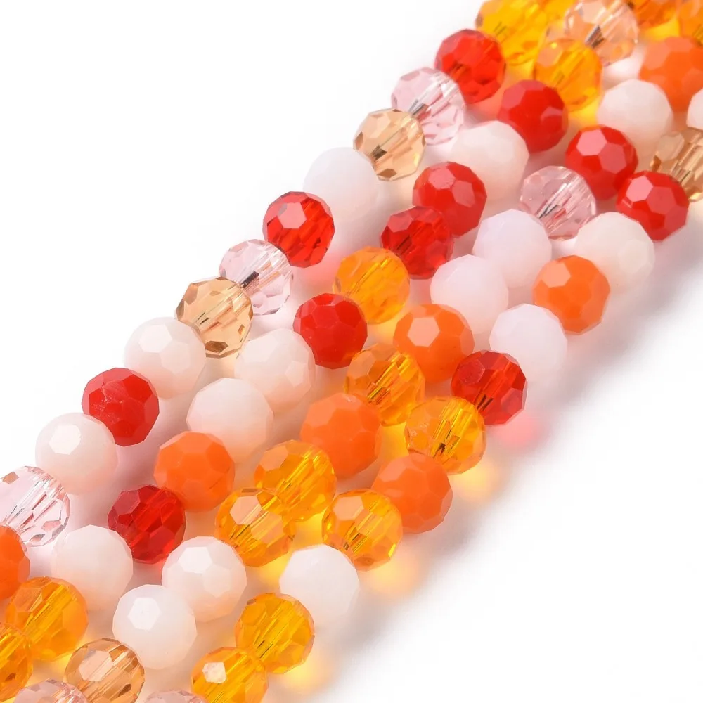 

10Strands Faceted Round Glass Beads Strands 5.5~6.5mm Loose Spacer Beads for Bracelet Necklace DIY Jewelry Accessories Making