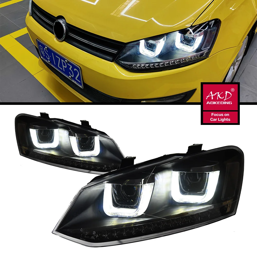 Car Head Lights Parts For VW Polo 2011-2018 LED Front Replacement DRL Daytime light Projector Facelift - AliExpress