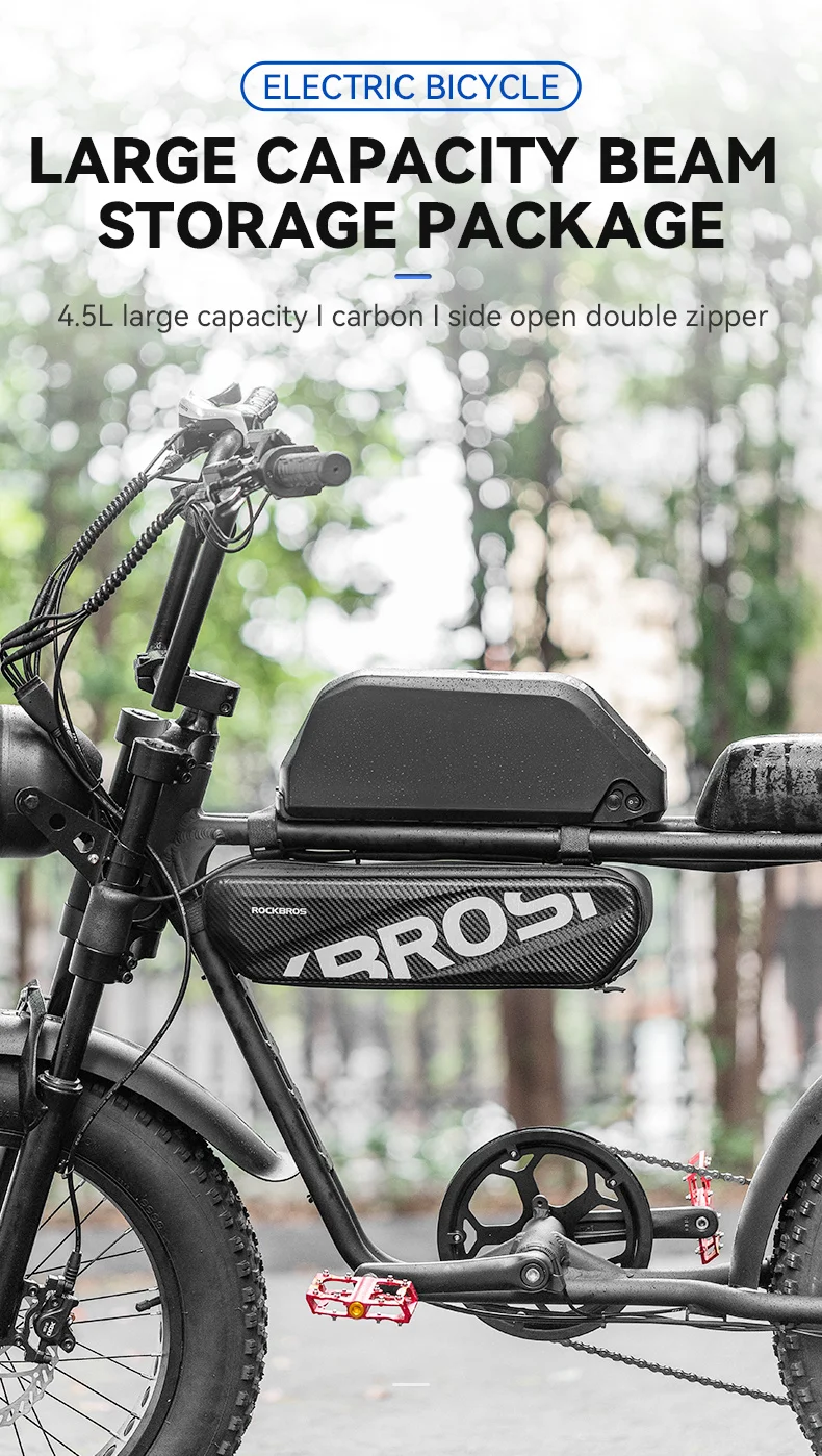 Bike Bag Large Capacity Reflective Cycling Parcel Waterproof Double Zipper Carbo