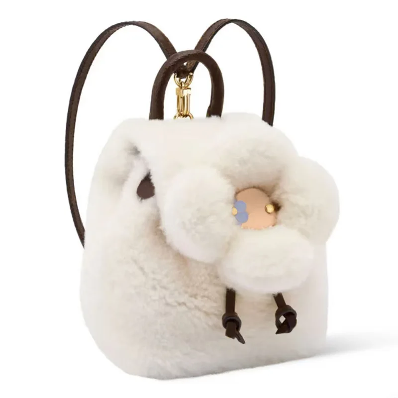 Y2k Plush Backpack Women Small Cute Fluffy Bag Solid Soft Fleece Knapsack Winter Warm Faux Fur Backpack Travel Bag