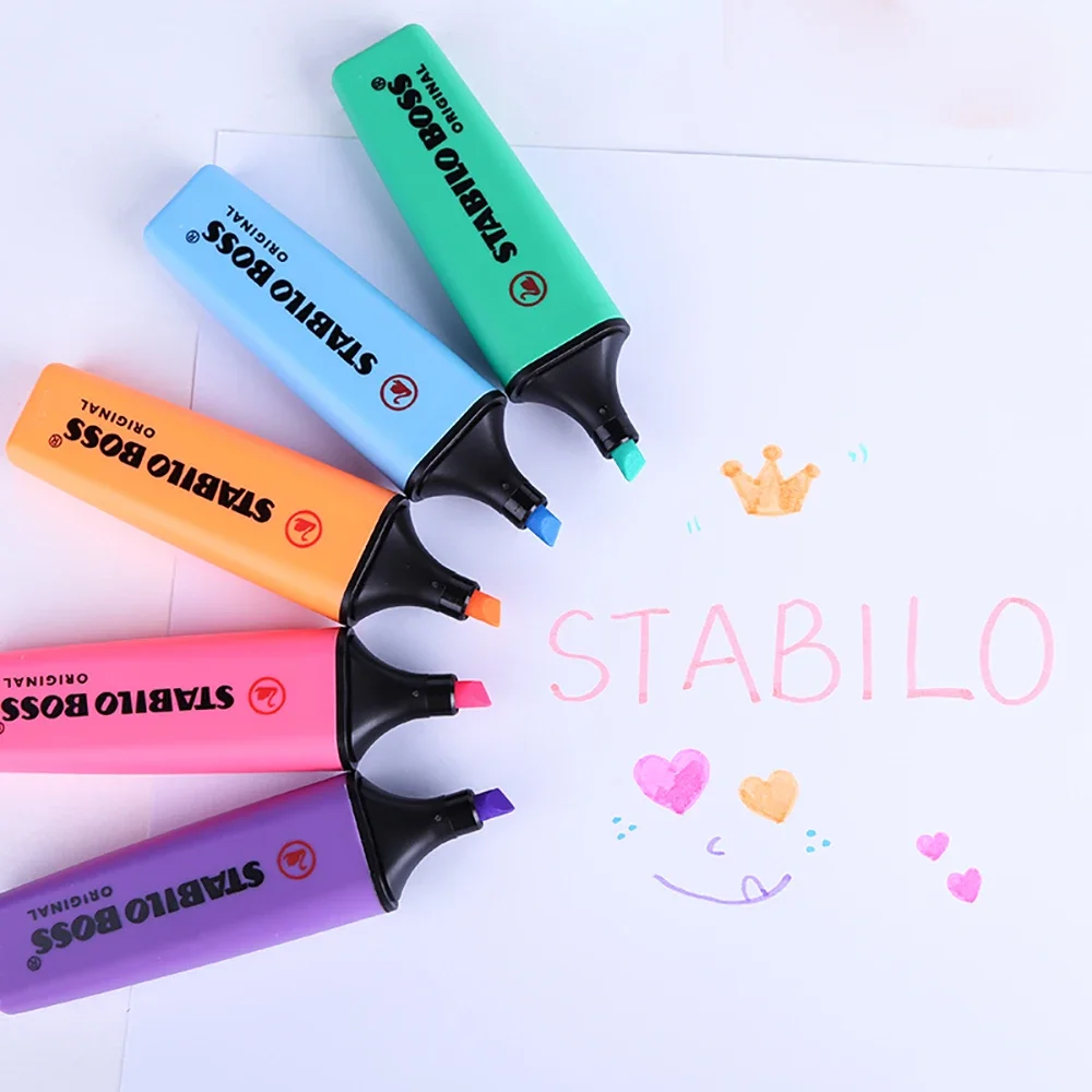 6/9/15 Colors STABILO Highlighters Drawing Pen Marker Pen for Student School Office Supplies Cute Kawaii Stationery Art Supplies - 6