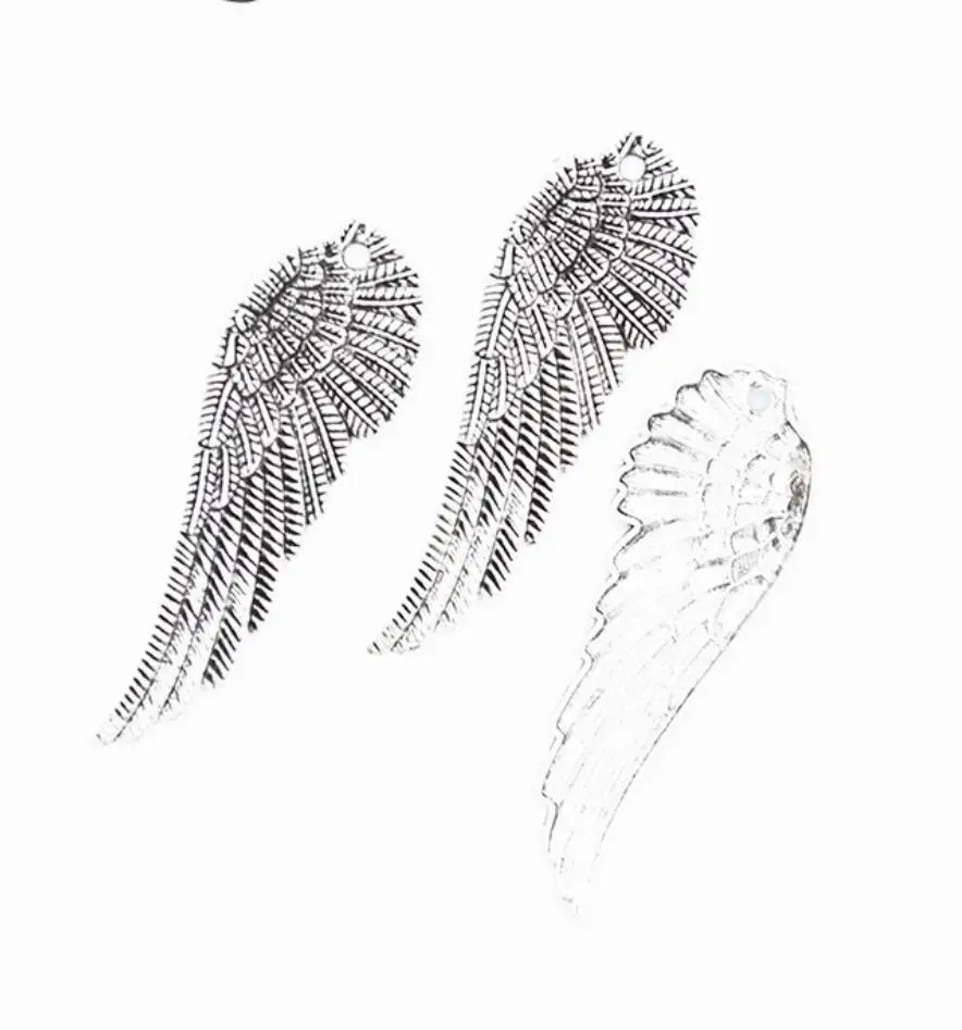20pcs/lot 51*18mm  Wholesale Metal Mini Angel Wings Charms Pendants Jewelry Making F0385