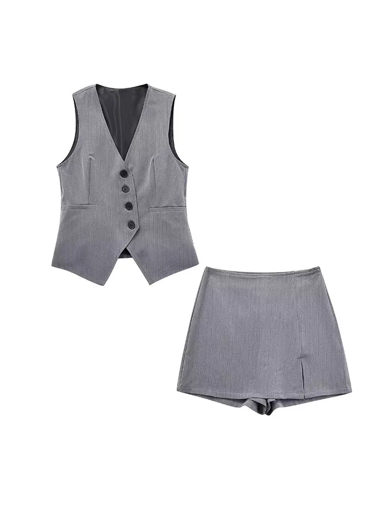 

Женский винтажный жилет с V-образным вырезом, на пуговицах