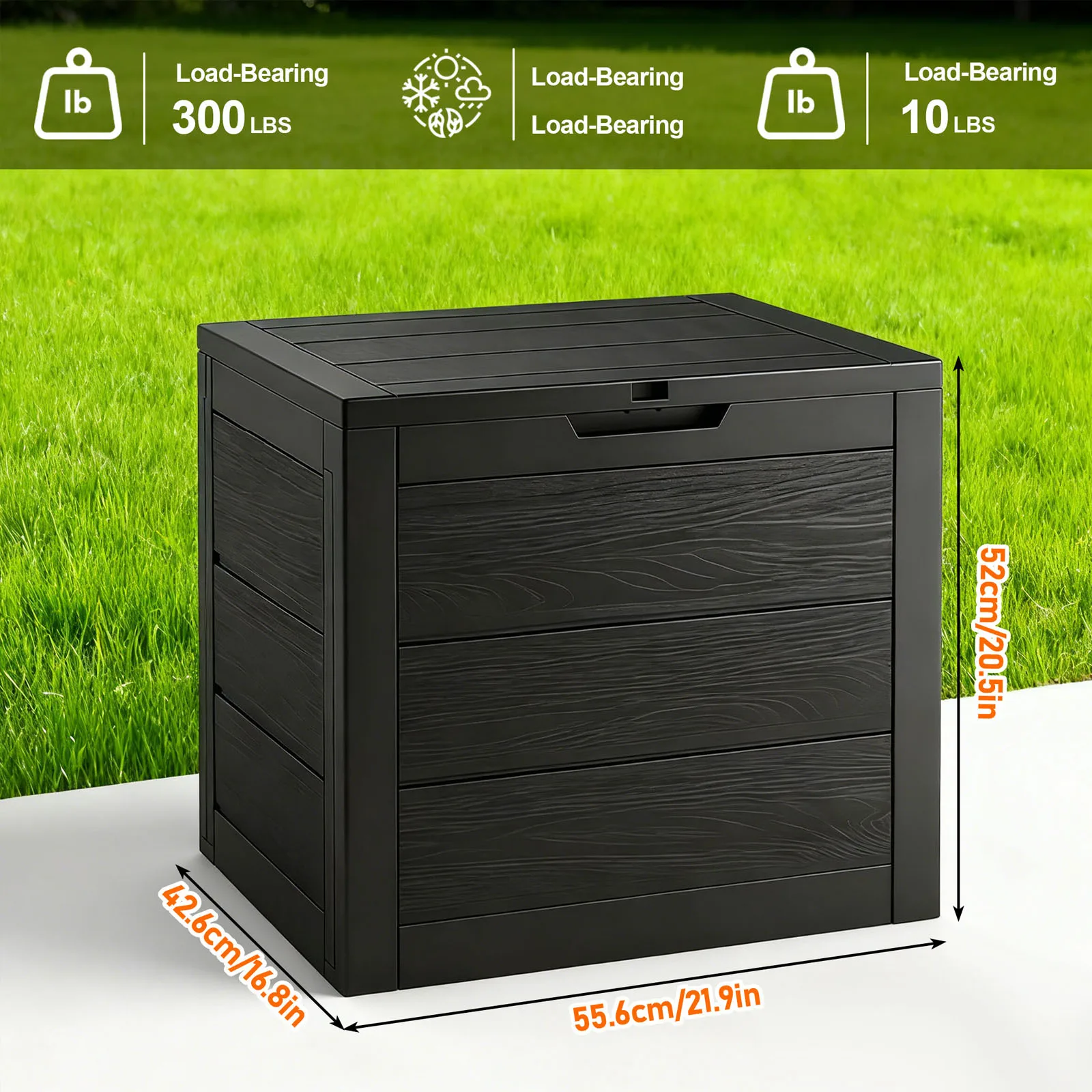 75 Gallon Heavy-Duty Outdoor Deck Box with Lockable Lid – Waterproof Patio Sto