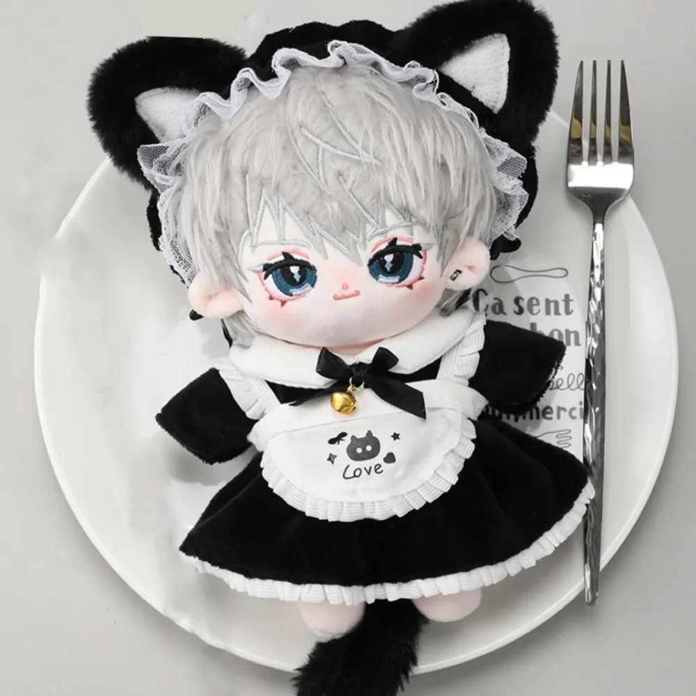 Katze Schwanz 10 cm Baumwolle Puppe Kleidung Bogen Rock Maid Kleid Baumwolle Puppe Kleidung Mode Mini Plüsch Puppe Kleidung puppe Zubehör – Detail 3