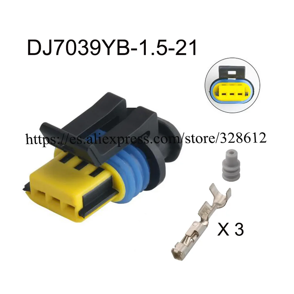 

100SET DJ7039YB-1.5-21 car female Connector cable Plug 3pin waterproof Connector automotive includer terminal seal 12162182
