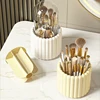360° Rotating Makeup Brushes Holder With Lid Lipstick Organizer Cosmetic Storage Make Up Tools Box Jewelry Pencil Case Container 2