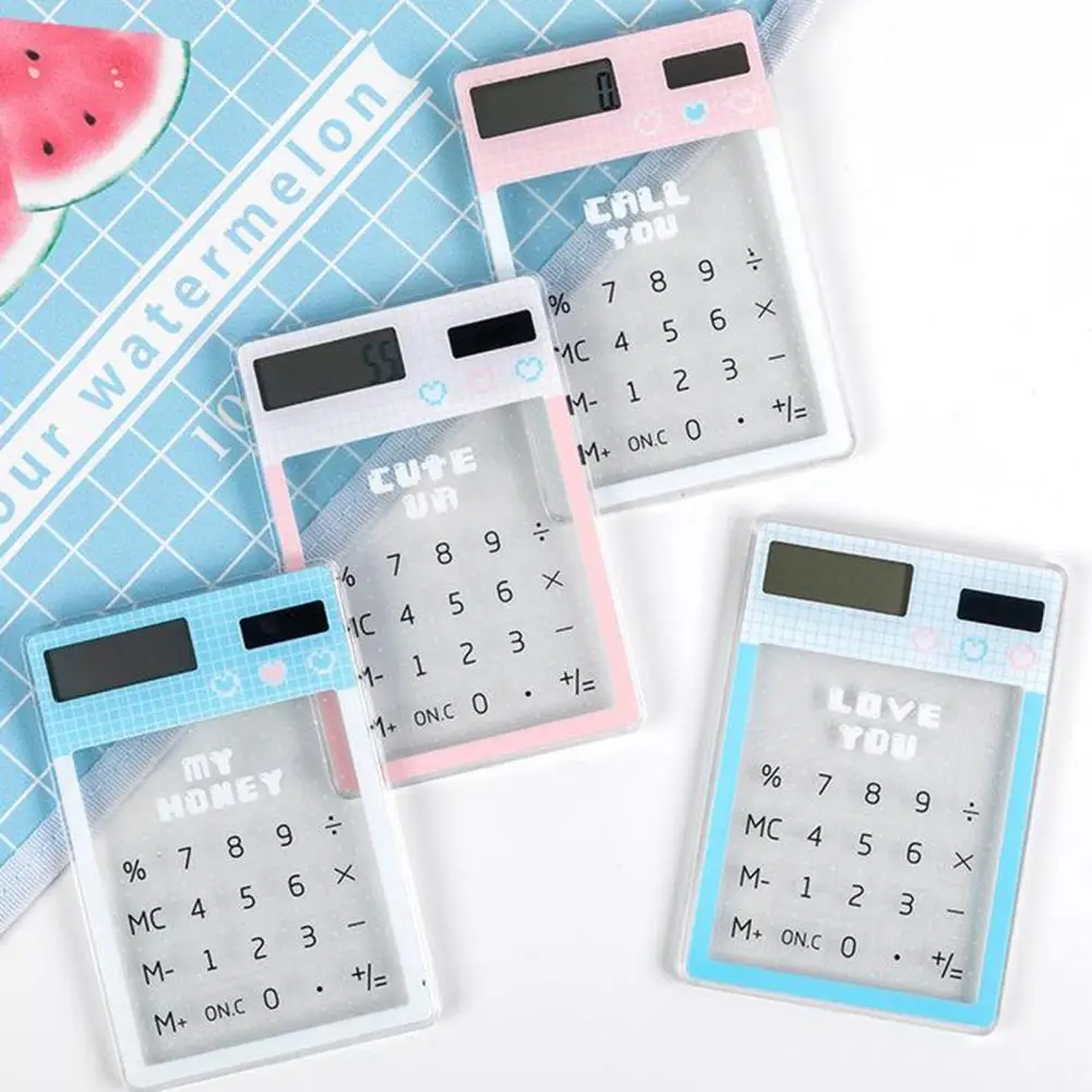 Mini Calculatrice Portable À Énergie Solaire, Dessin Animé Mignon  Transparent, Fournitures Scolaires, Kawaii Staacquering, 8-251 -  Calculatrices - AliExpress