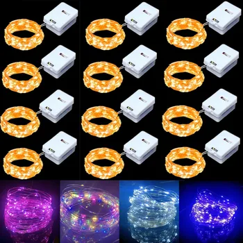 LED 스트링 라이트, 3 가지 모드 요정 조명, 1, 2, 3 M LED 구리선 배터리, 웨딩 크리스마스 파티 장식 휴가