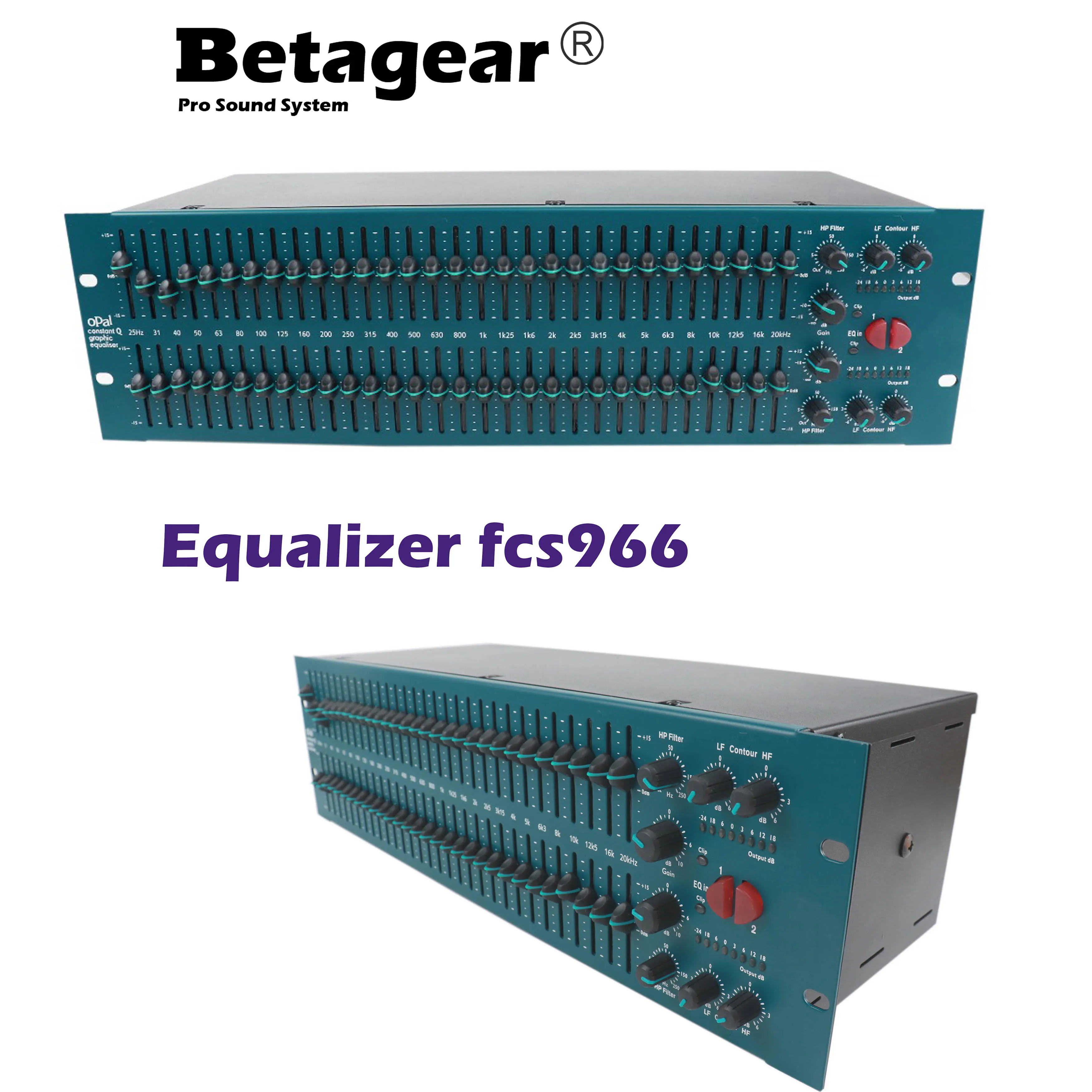 Betagear Dual 31 Band Stereo Equaliser FCS966 Loudspeaker Management Graphic Equalizer Audio Professional Musical Instruments