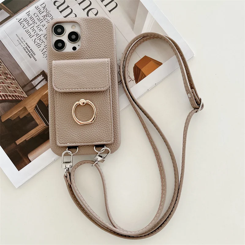 Personized Leather Women Shoulder Mobile Phone Bag Saffiano Leather Mini  Crossbody Bag fit for Iphone 13 14 Pro Max Men Neck Bag - AliExpress