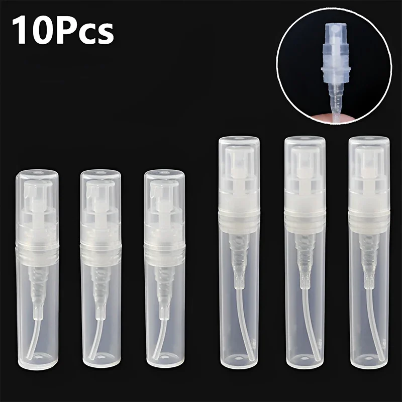 

10Pcs 2/3ml Mini Transparent Spray Bottles Refillable Empty Liquid Oil Containers Portable Perfume Atomizer Travel Accessories