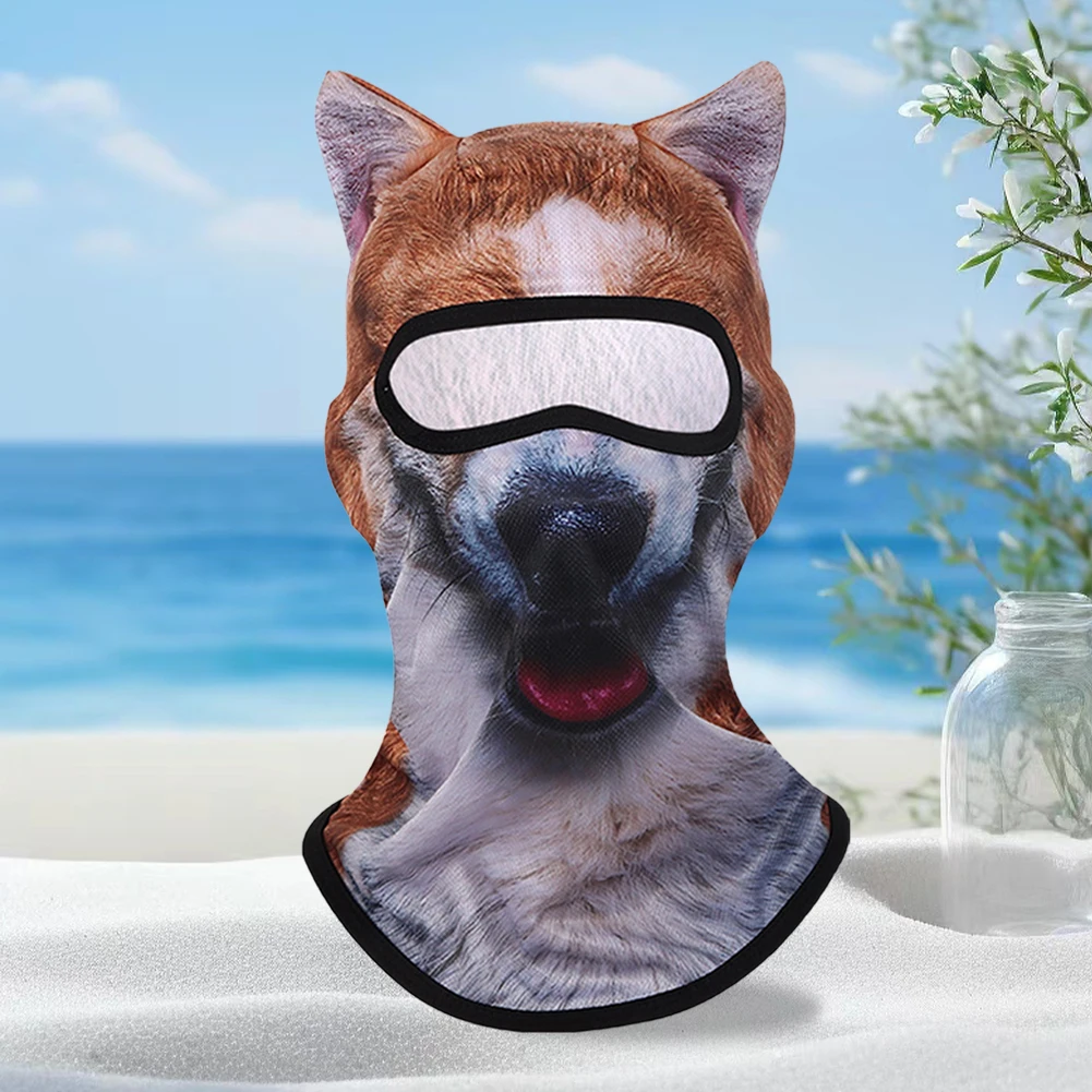 3D Cat Dog Cute Animal Print Balaclava Motorcycle Motocross Biker Head Cover Ski Snowboard Mask Helmet Hood Cap Cycling Headgear