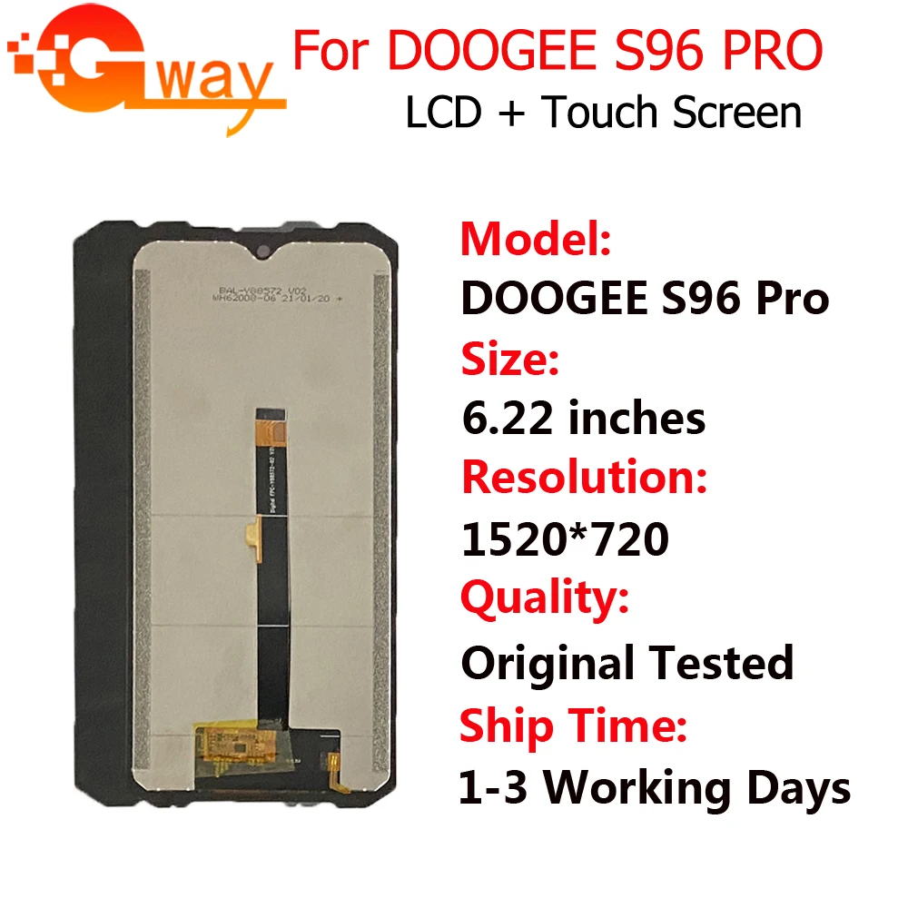 

6.22" For Doogee S96 Pro LCD Display Touch Screen Digitizer Assembly For Doogee S96Pro LCD Sensor Phone Repair Parts LCD Sensor