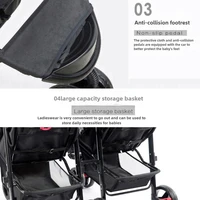 2025 Poussette bébé double séparable et combinable, poussette pliable élargie et élargie, poussette bébé haut de gamme 4