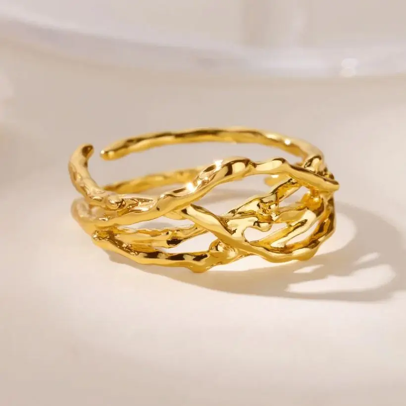 Irregular Stainless Steel Rings Adjustable