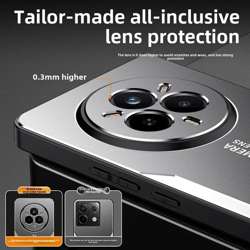 Luxury Aluminum Alloy Metal Matte Back Case with Cold Skin Feel - Shockproof Protective Phone Cover
