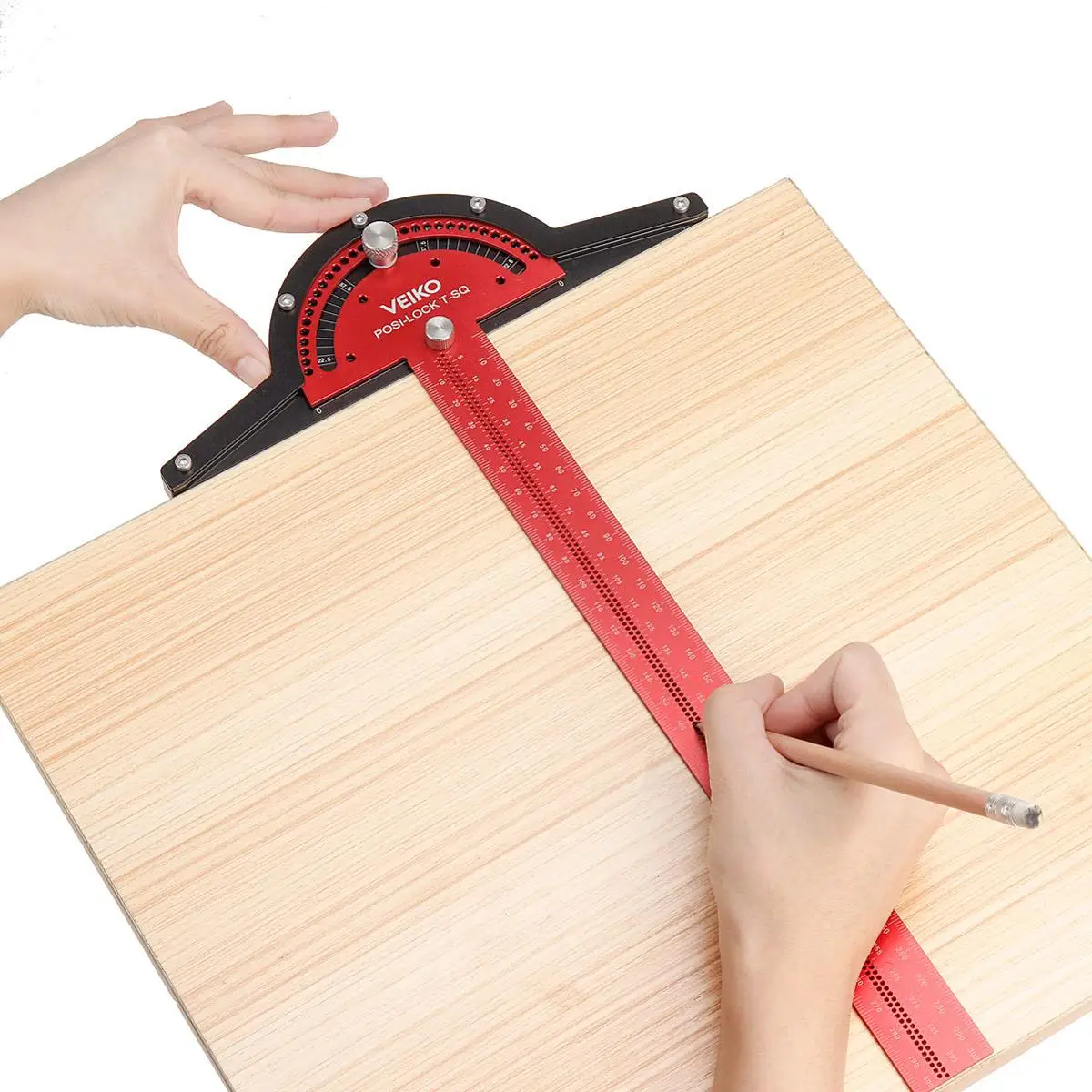 

300mm T-Type Woodworkers Edge Rule Protractor Woodworking Ruler Angle Measure Aluminum Alloy Carpentry Layout Carpenter Tools