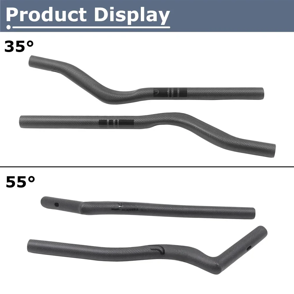 DE TT Extensions Lenker Super Light 494g, verstellbar 35/55 ° Aero Carbon Fiber Bar mit interner Führung für Zeitfahrrad – Detail 1