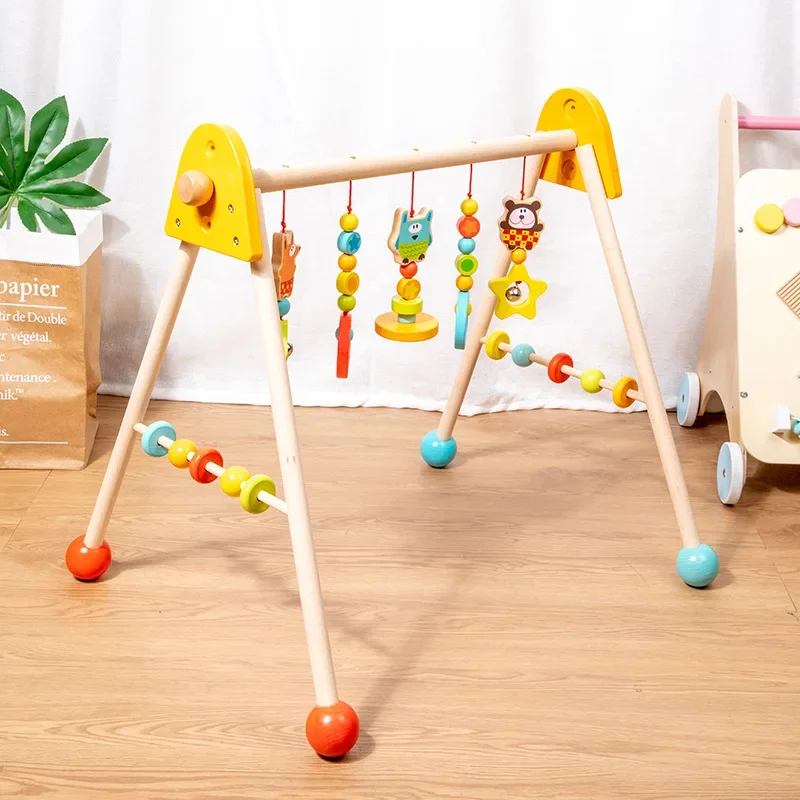 1 Set Of Wooden Baby Gym Newborn Activity Fitness Stand Baby Pendant Crib Decoration Accessories Rattle Toy Gifts For Babe