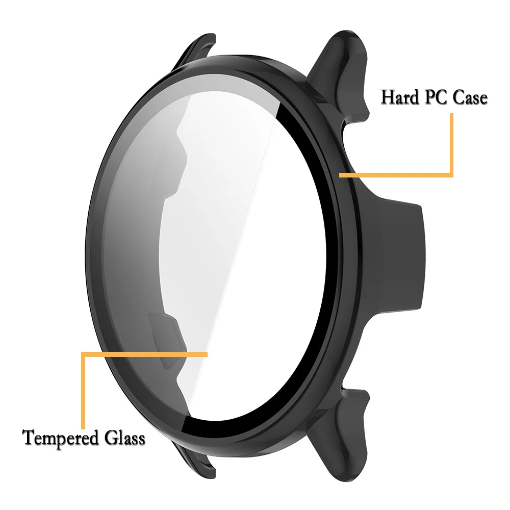2-in-1 Protective Watch Shell with Tempered Glass Screen Cover