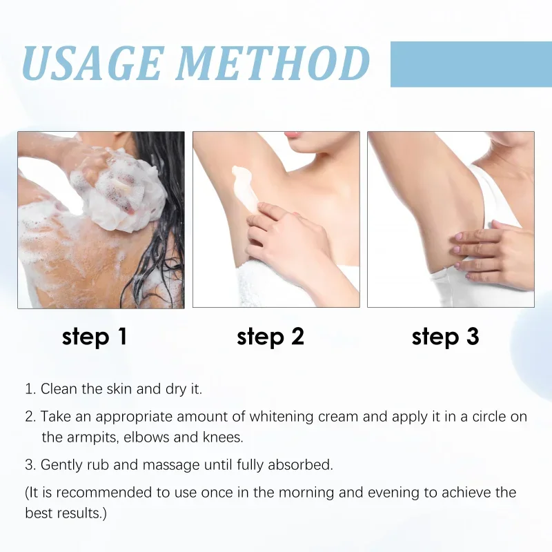 Under arm Whitening Cream for women Underarm Bleaching Whiten Elbow Knee Brighten Intimate Parts Dark Spots Remove Melanin care whitening cream