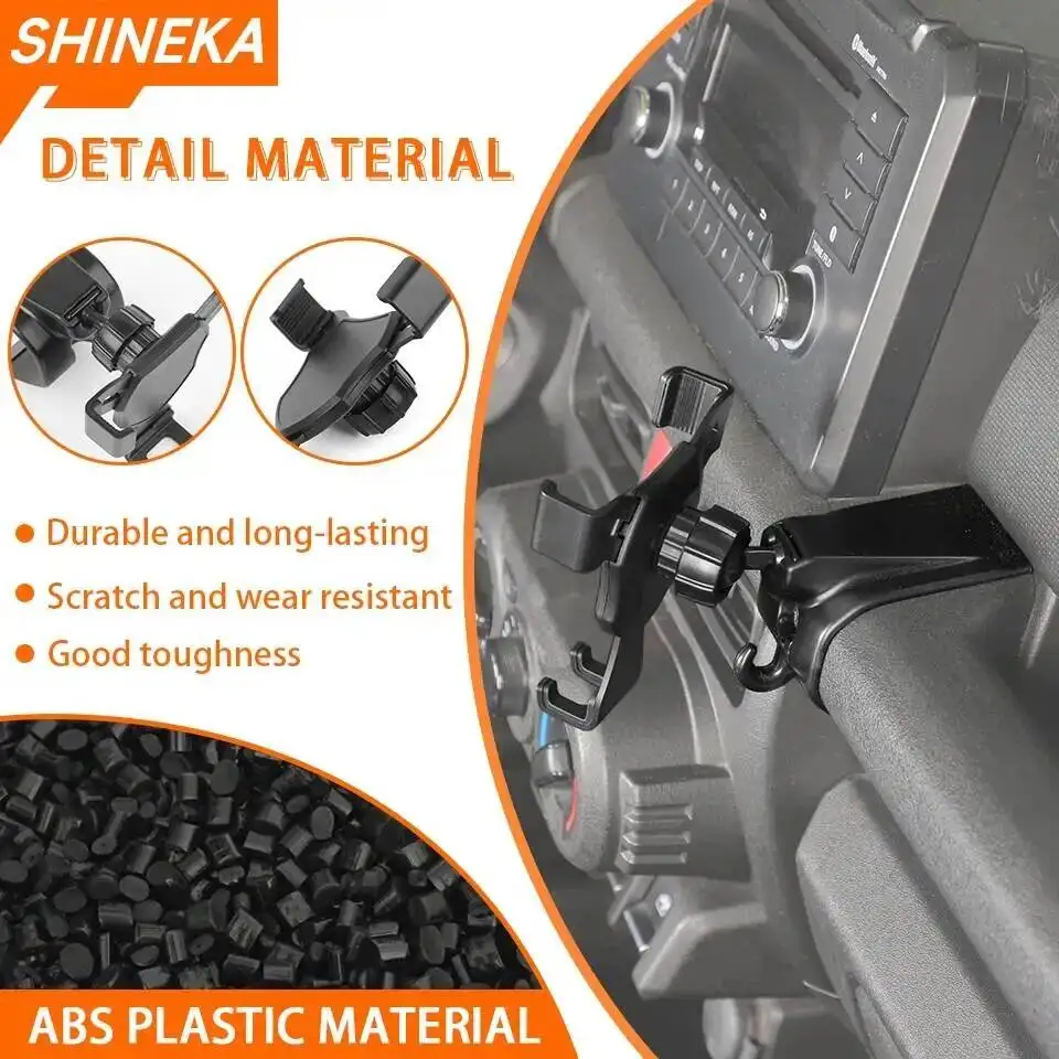 SHINEKA 자동차 전화 홀더 지원 마운트 브래킷 스탠드 Suzuki Jimny 2019 2020 2021 2022 2023 2024 Up 인테리어 액세서리
