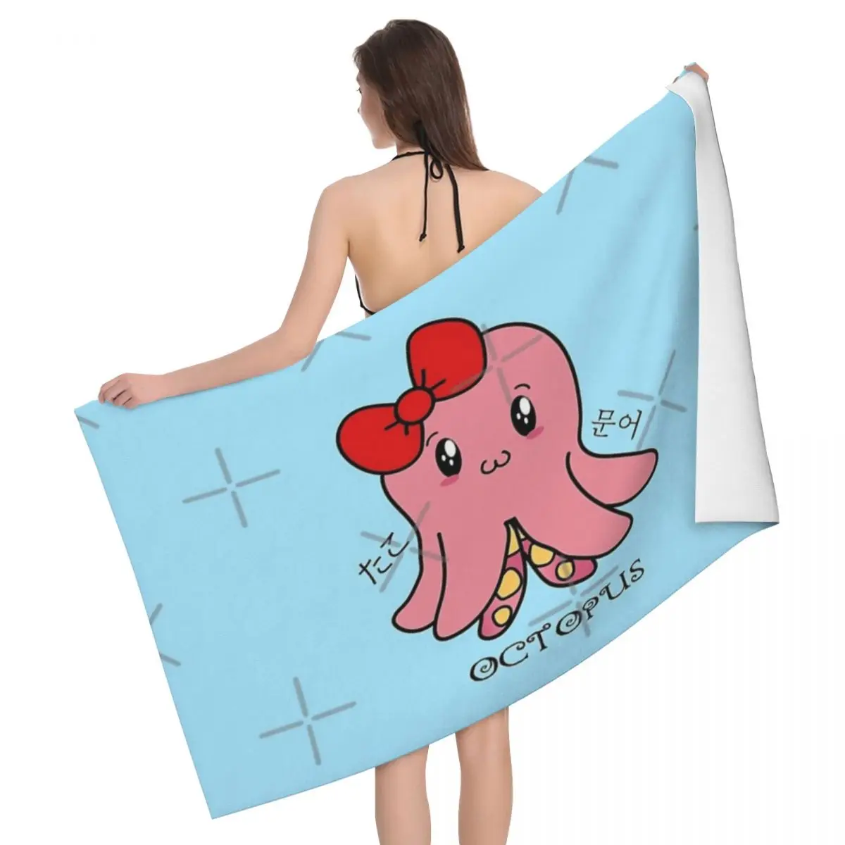 

Банное полотенце Kawaii Octopus 80x130 см, Впитывающее Влагу, для улицы, отличный подарок