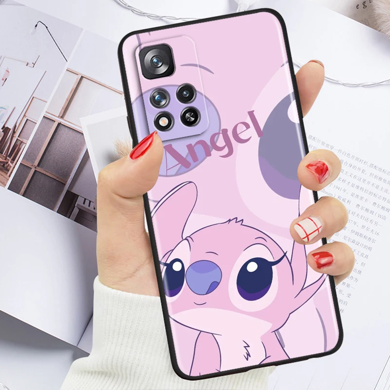 thumbnail image 1 of Anime Stitch Cute Disney For Xiaomi Redmi Note 12 12S Turbo 11 11T 11S 10 10S 9 8 8T 7 Pro Plus 5G Black Phone Case Cover, 1 of 5