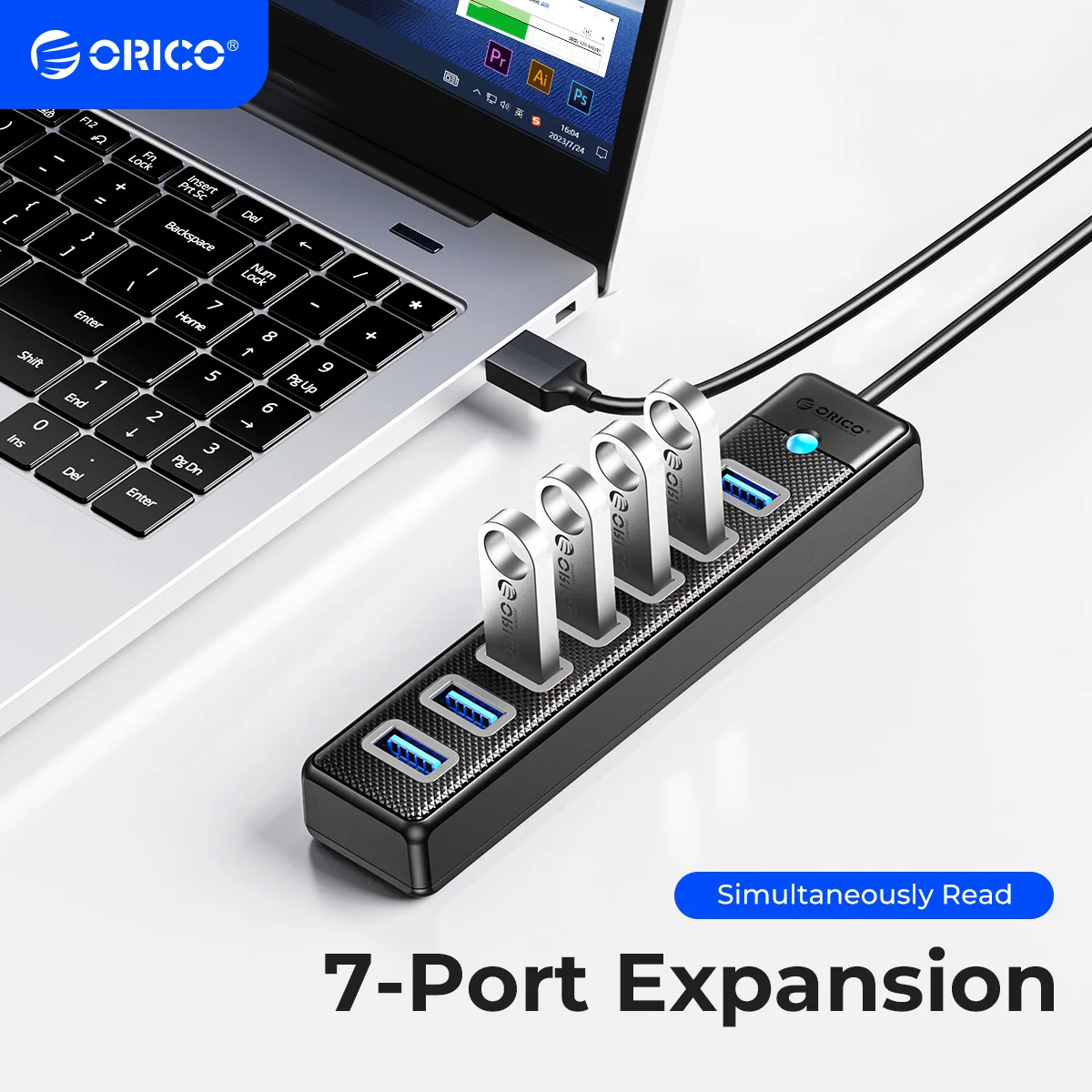  ORICO USB3.0 HUB 7 Port Splitte High Speed Notebook Extension for Computer Laptop Accessories 
