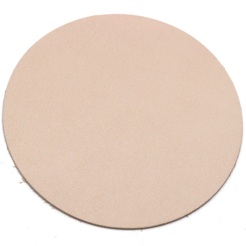 Leather Material 2Pcs Round Genuine Cow Skin for DIY Jewelry Decor