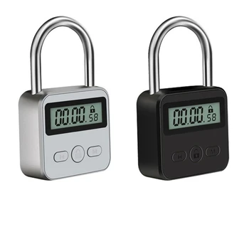 방수 스마트 타임 락 LCD 디스플레이 다기능 여행 전자 타이머, USB 충전 임시 타이머 자물쇠