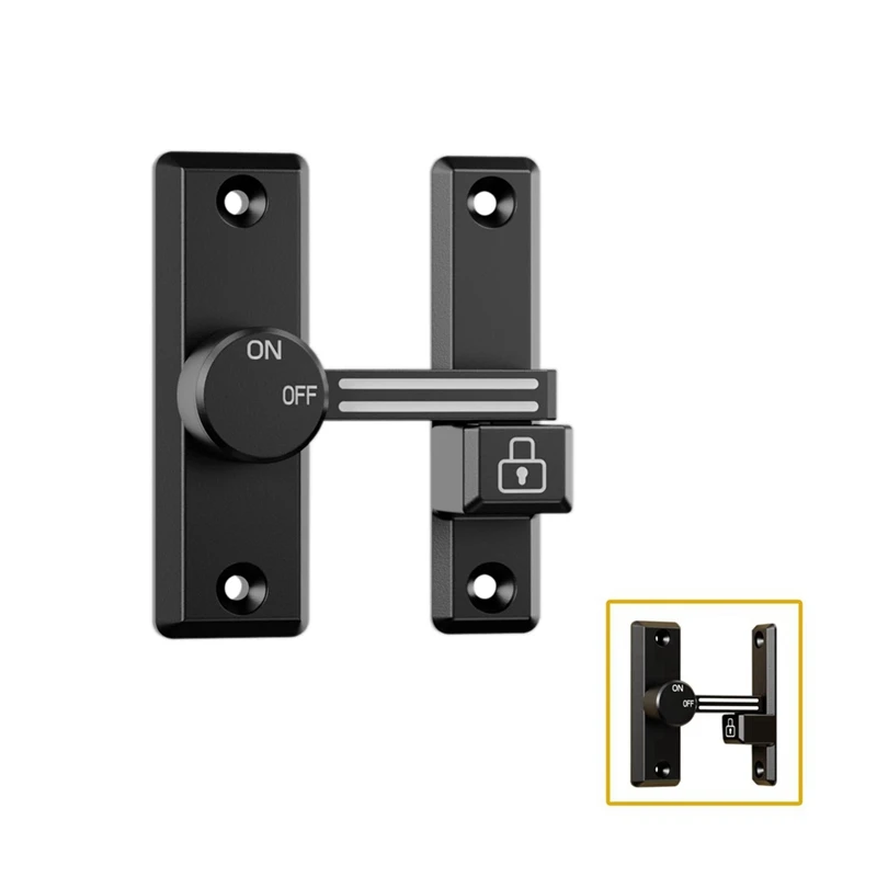 A93G Bolt Door Latch, Punch-Free Buckle, 180 Degree Left/Right Sliding, Suitable For Home Security Door, Barn Garage, Garden