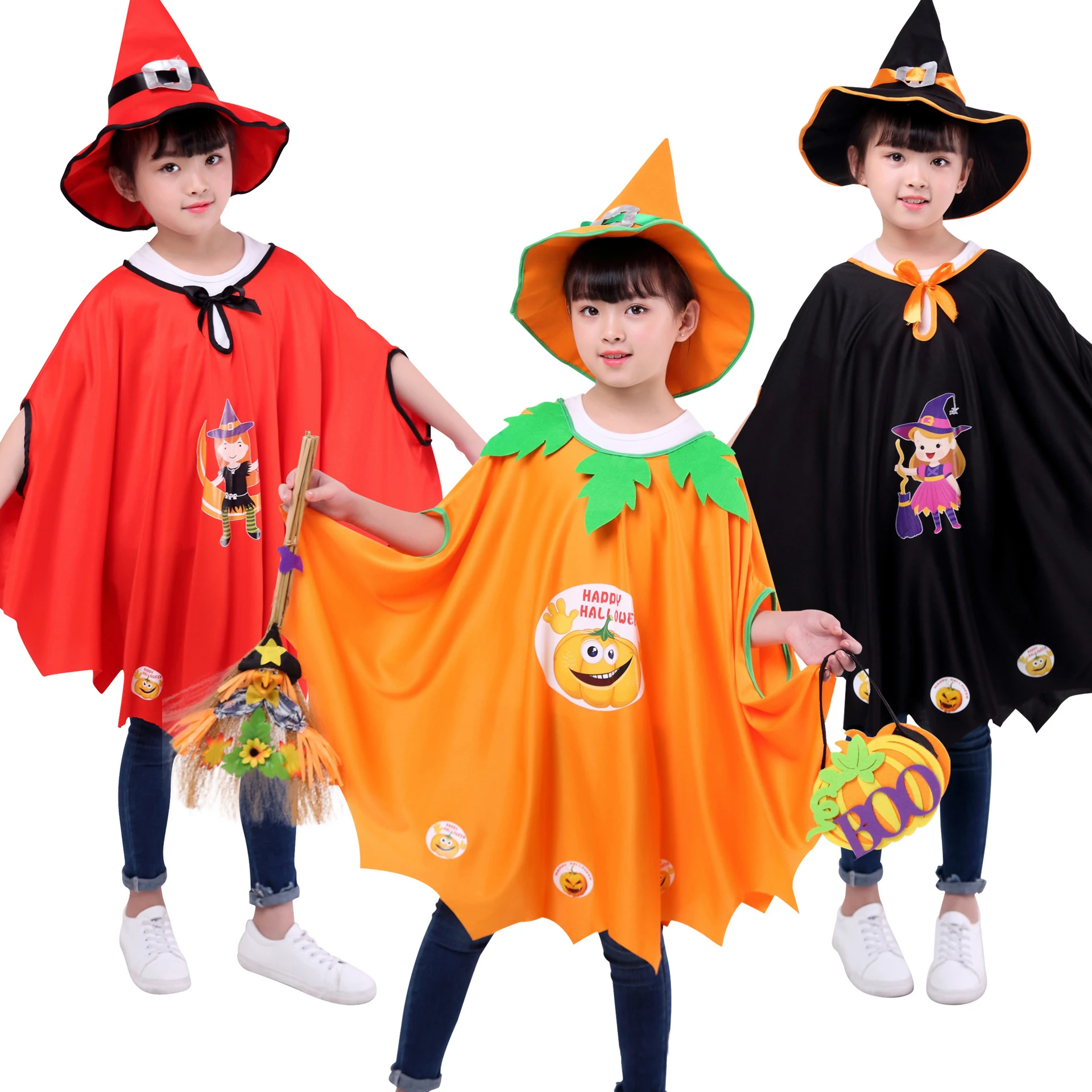 Costumes de cosplay d'Halloween pour enfants avec chapeaux et pistolets,  cape, services.com Jack, Everak noir et rouge, accessoires de fête, 7,5 -  AliExpress