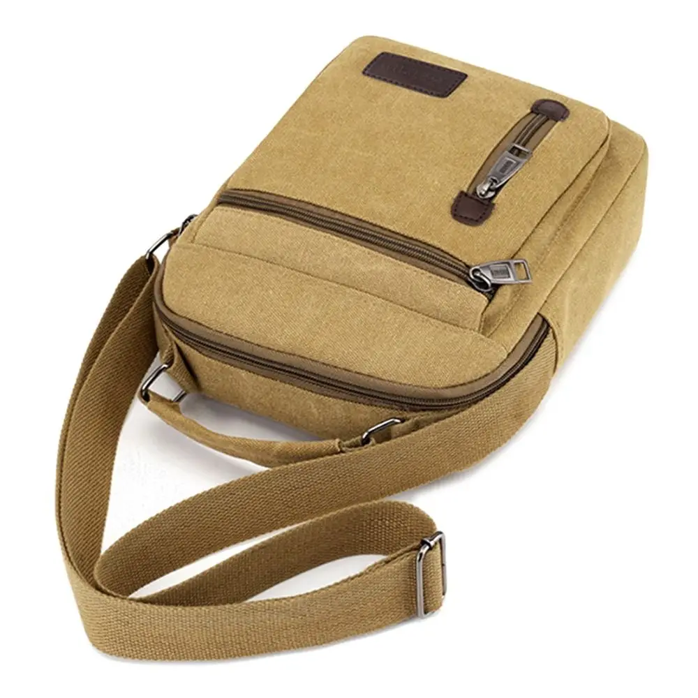Men's Wear-Resistant Canvas Multi-Pocket Travel Tote Bag