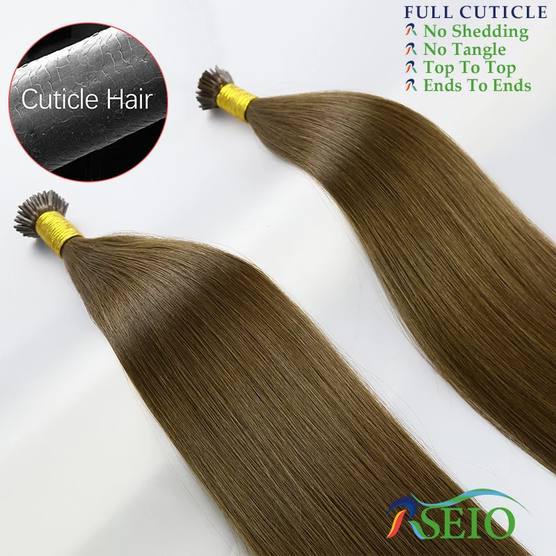 RESIO I Tip Hair Extension Remy Human Hair Extension Capsule Keratin Natural Fusion Real Human Straight hair extensions