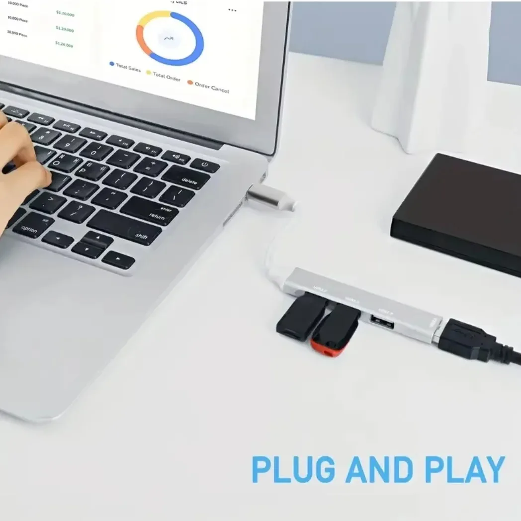 High-Speed 4-Port USB Hub - Multi-Port USB Splitter